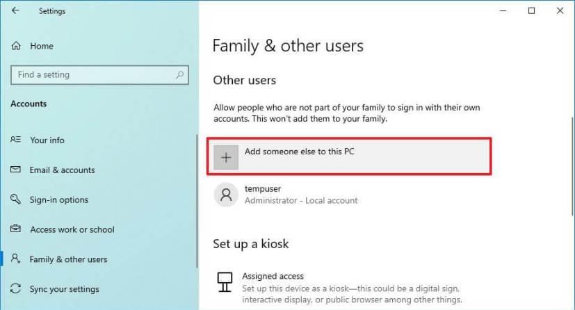 How to create local account on Windows 10