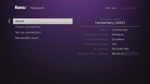 Roku: Como encontrar o endereço MAC