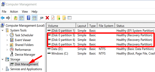 Ce trebuie să faceți dacă lipsește partiția de recuperare Windows