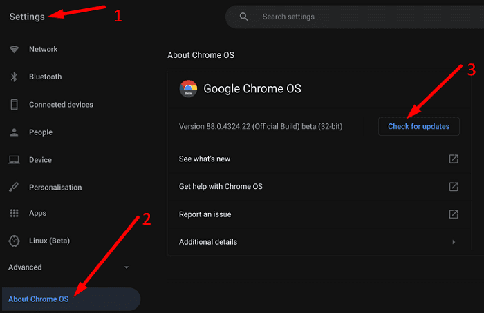 Corrigir o Chromebook não entrar no modo tablet