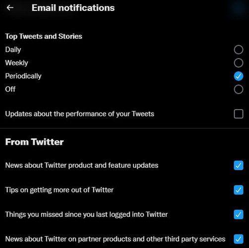 Twitter: كيفية تغيير تفضيلات البريد الإلكتروني