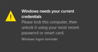 Correctif : Windows a besoin de vos informations didentification actuelles