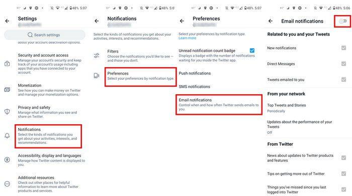 Twitter: jak zmienić preferencje poczty e-mail