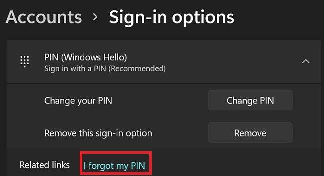 Windows 11：PINは使用できなくなりました