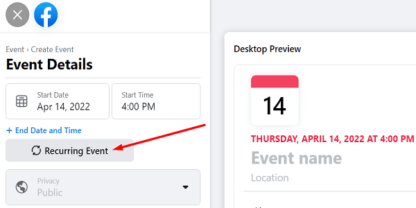 Facebook：定期的なイベントを作成する方法