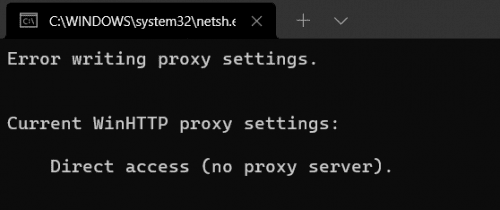 Windows 11: Erro ao gravar configurações de proxy