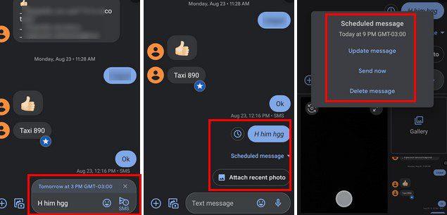 Cách lên lịch nhắn tin cho sau này - Google Messages