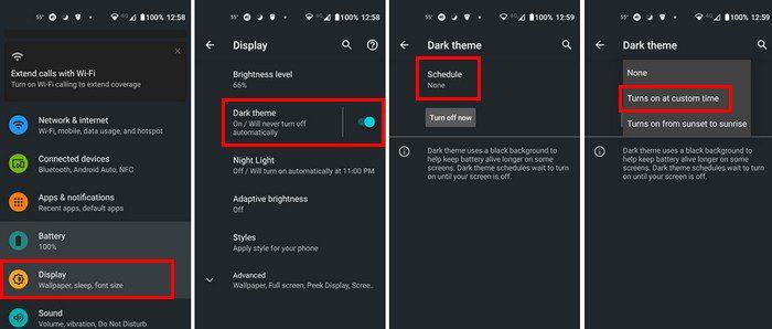 Android 11: Cách bật Chế độ tối theo thời gian đã lên lịch