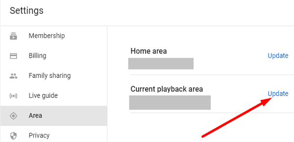 Come risolvere l'errore YouTube TV "Fuori dalla tua zona di casa".