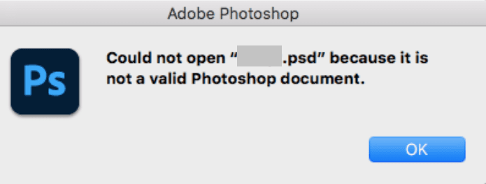 如何修復“不是有效的 Photoshop 文檔”錯誤