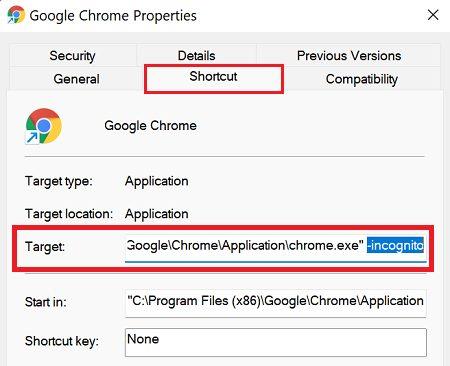 Chromeをデフォルトでシークレットモードで開く方法