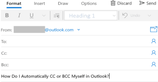 Cách tự động Cc hoặc Bcc cho chính mình trong Outlook
