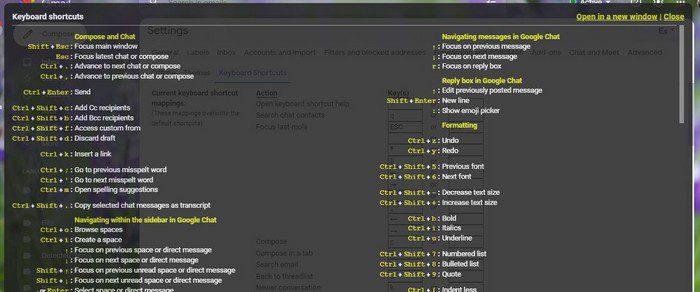 Cum să găsiți și să schimbați comenzile rapide de la tastatură în Gmail