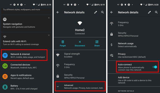 Android 11: Cum să opriți conectarea la rețelele WiFi salvate