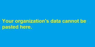 Correction : les données de votre organisation ne peuvent pas être collées ici