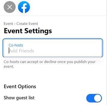 Facebook：イベントに共同ホストを追加する方法