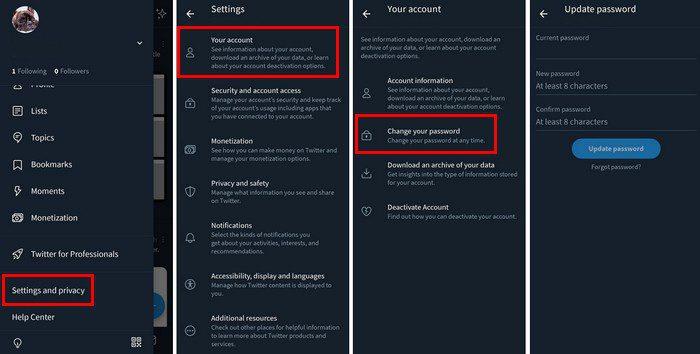 Altere a senha da sua conta do Twitter em algumas etapas simples