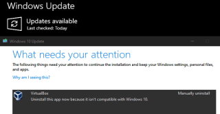 VirtualBox trebuie dezinstalat pentru a actualiza Windows