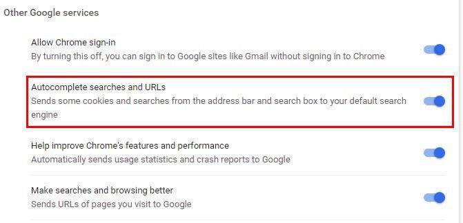 Chrome：検索候補をオフにする方法