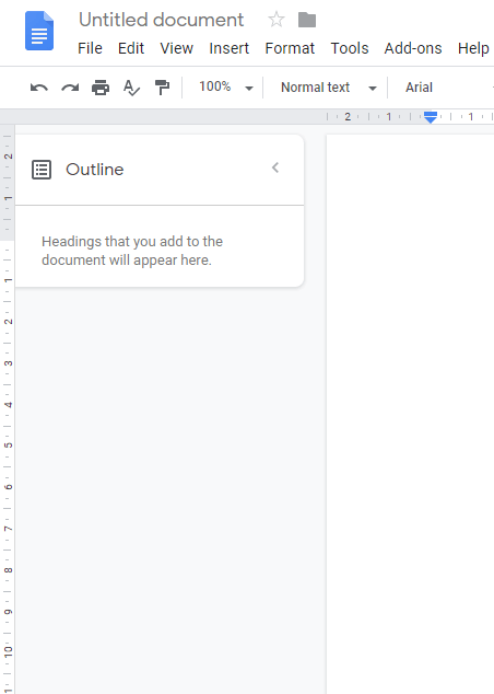 วิธีเพิ่มโครงร่างเอกสารใน Google Docs