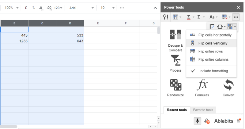 Cara menukar sel di Google Spreadsheet [Dua sel atau lebih]