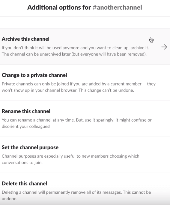 Comment modifier, supprimer ou archiver une chaîne Slack • Guides Slack