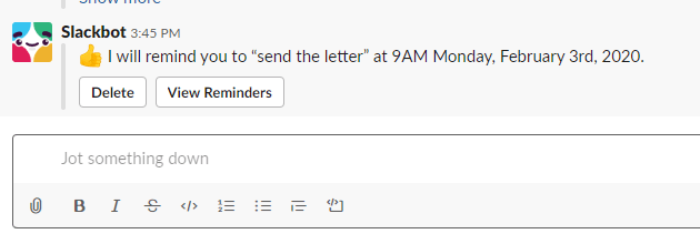 Slackでリマインダーを作成、編集、削除する方法
