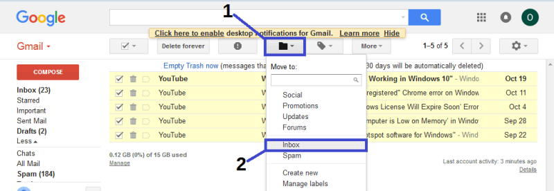 Gmailで削除/アーカイブされたメールを復元する方法