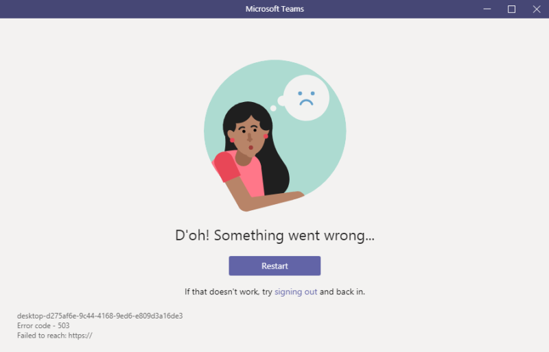 Microsoft Teams foutcode 503 [OPGELOST]