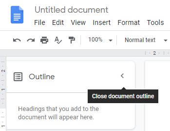 Como adicionar contornos de documentos no Google Docs