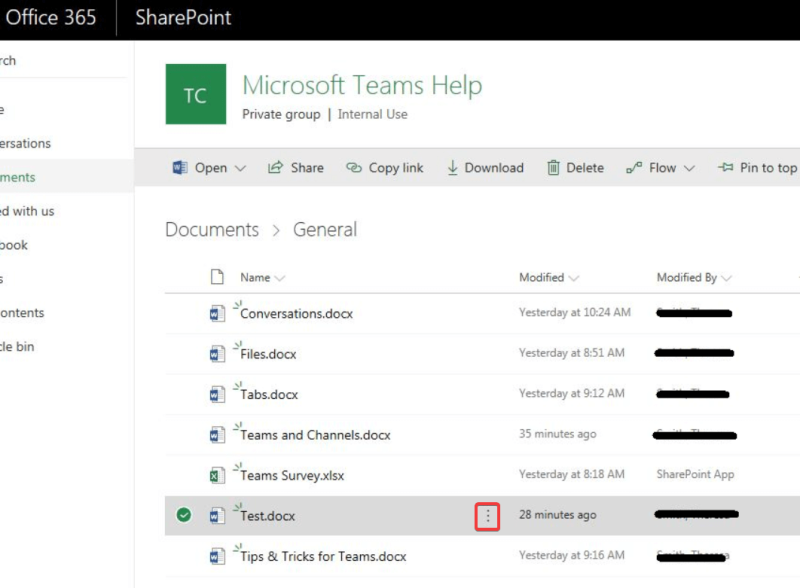 修正：MicrosoftTeamsでファイルを削除できない