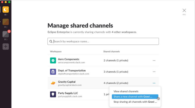 Slack: Geteilten Channel einrichten