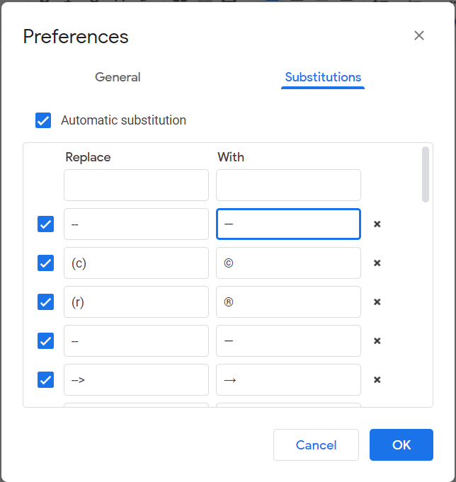 Como fazer um travessão / travessão longo no Google Docs