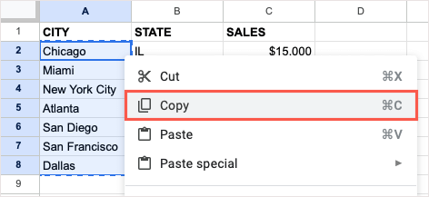 Comment transposer des lignes et des colonnes dans Google Sheets