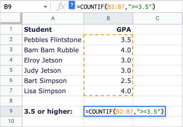 So verwenden Sie COUNTIF in Google Sheets