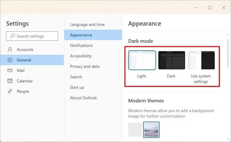 Windows 11 で新しい Outlook アプリのテーマを変更する方法
