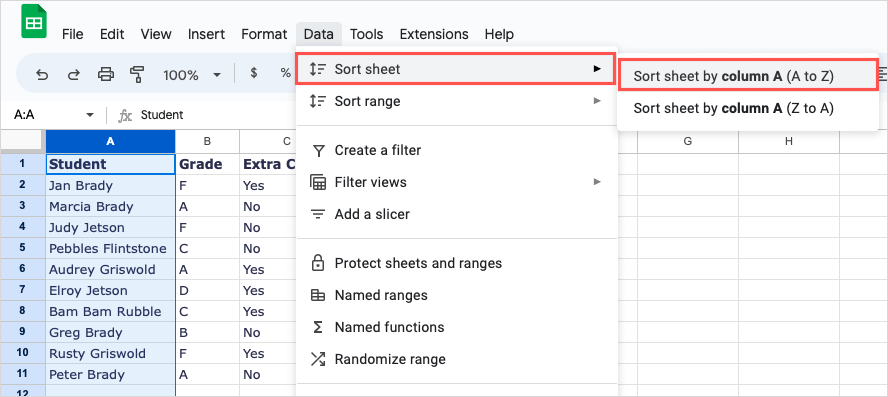 Comment alphabétiser dans Google Sheets (mobile et ordinateur)