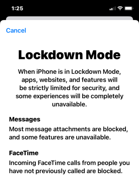 如何在 iOS 16 上啟用鎖定模式