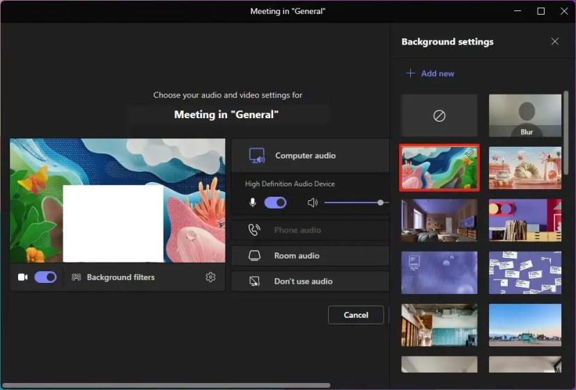 So ändern Sie den Hintergrund in Microsoft Teams vor dem Meeting