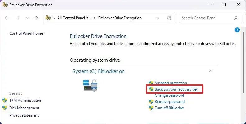 Windows 11에서 BitLocker 복구 키를 백업하는 방법