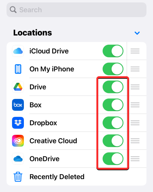 iPhoneのファイルアプリにGoogleドライブ、OneDrive、DropBoxを追加する方法