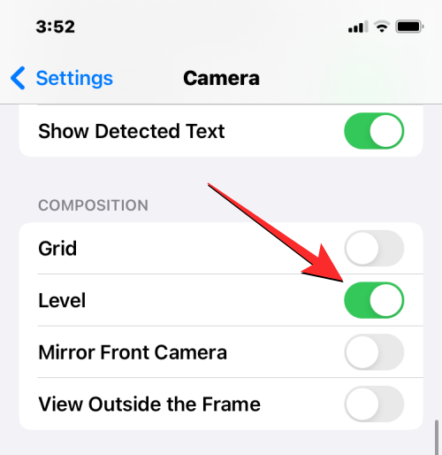 iOS 17のカメラ内にレベルインジケーターを追加する方法