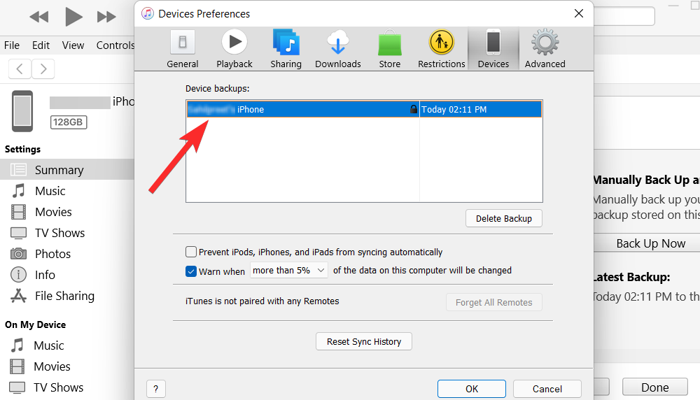 Comment supprimer la sauvegarde iTunes sur Windows 11