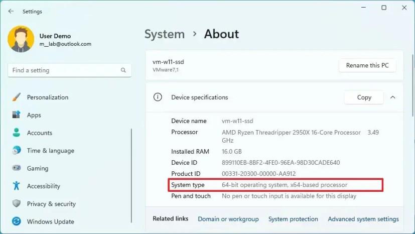 Comment vérifier si le processeur est ARM64 ou x64 (64 bits) sous Windows 11