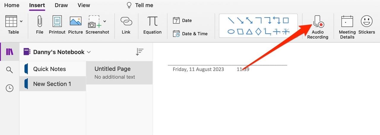 Comment enregistrer de l'audio dans OneNote