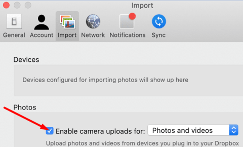 수정: Dropbox가 iPhone에서 새 사진을 찾지 못함