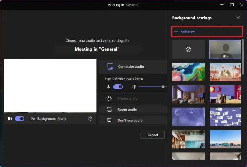 So ändern Sie den Hintergrund in Microsoft Teams vor dem Meeting