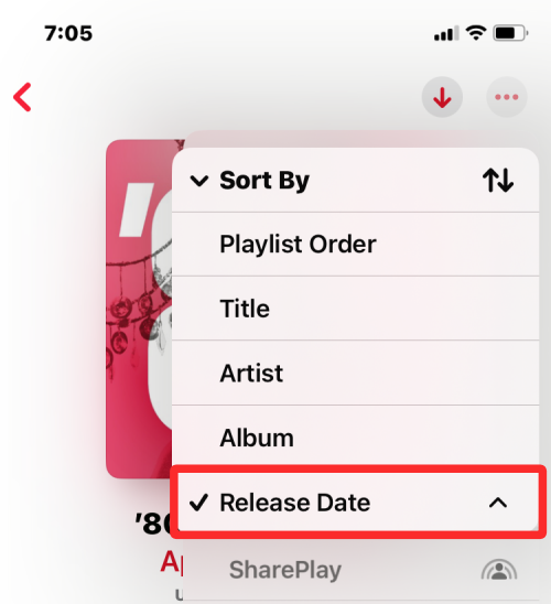 iOS 16 の Apple Music でプレイリストを並べ替える方法