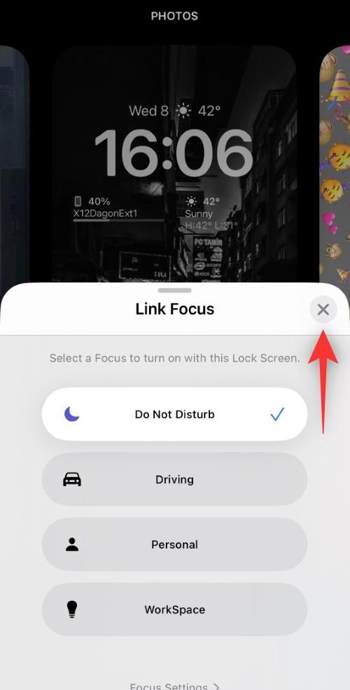 iOS 16에서 잠금 화면을 iPhone의 집중 모드에 연결하는 방법