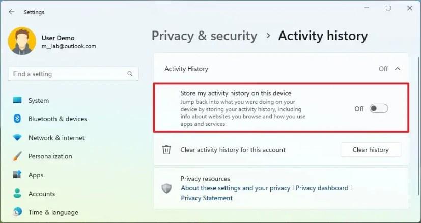So löschen und deaktivieren Sie den Aktivitätsverlauf unter Windows 11
